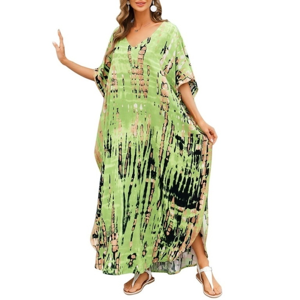Alsol Lamesa Women's Swimsuit Cover Up Tie-dye Beach l Dress‎ Oversized Kimono